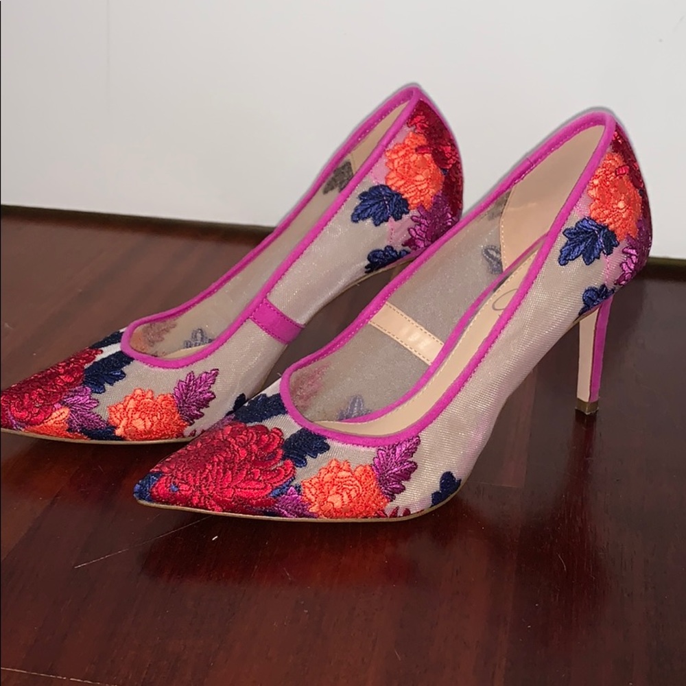 Floral Jessica Simpson Heels WORN ONCE
